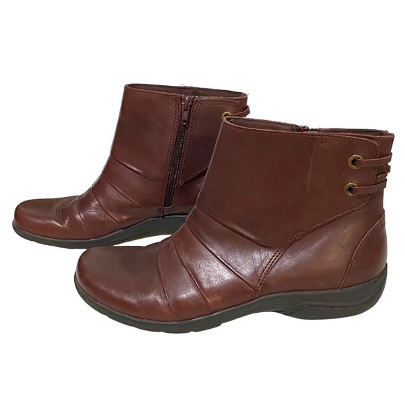 Clarks Christine Club Ankle Booties Womens Size 10 N Cognac - Picture 2 of 7